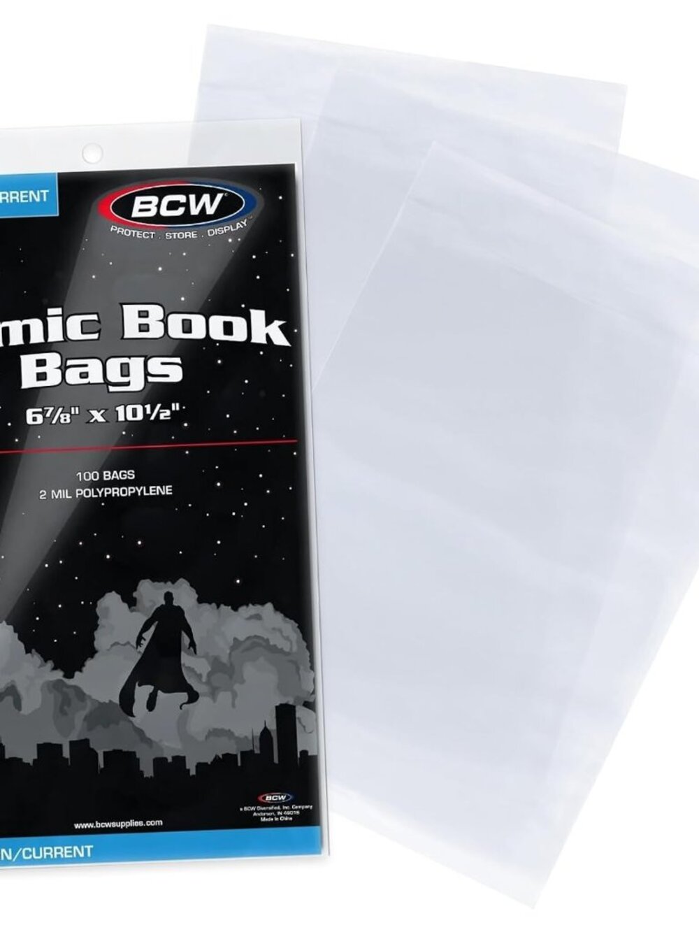 Current and Modern Comic Bags, 6 7/8 x 10 1/2 Inches, Clear, 100 Count